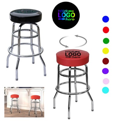 Double Ring Chrome Bar Stool