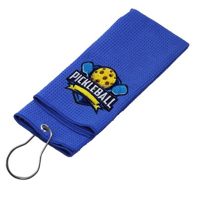 Waffle Texture Embroidery Pickleball Cooling Towel