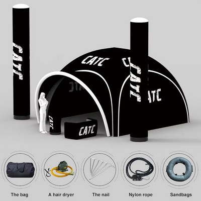 10ftx10ft Custom Inflatable Air Dome Tent W/ 3x Full Wall and Awning