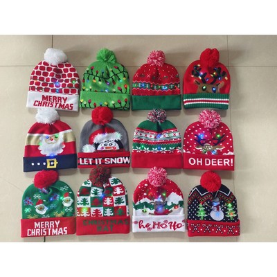 Custom Led Christmas Beanie Winter Knit Hat