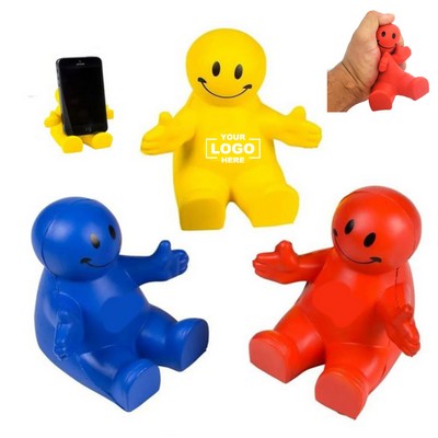 Colorful Smiley Face Stress Ball Phone Holder