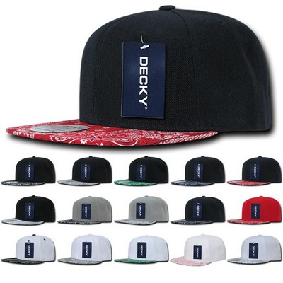 Decky High Profile Snapback Cap w/Bandanna Bill (Lot of 6)