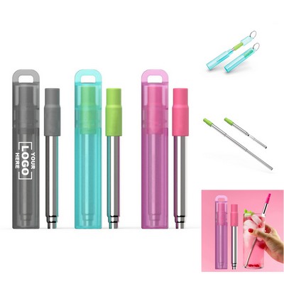 Reusable Stainless Steel Silicone Straw