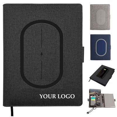 A5 Notebook with Wireless Charger Power