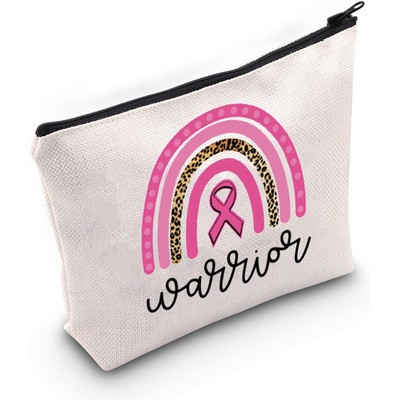 Breast Cancer Awareness Pink Ribbon Cosmetic Makeup Bag