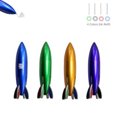 4 Colors Rocket Shaped Pen