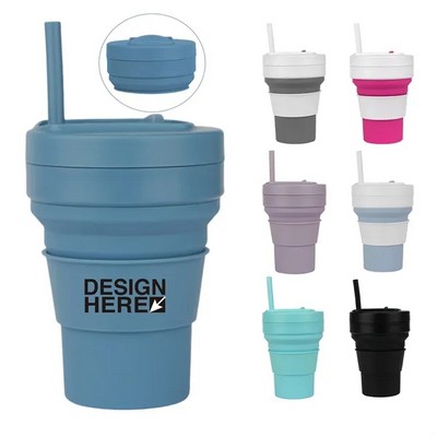 12 Oz Outdoor Silicone Folding Cup