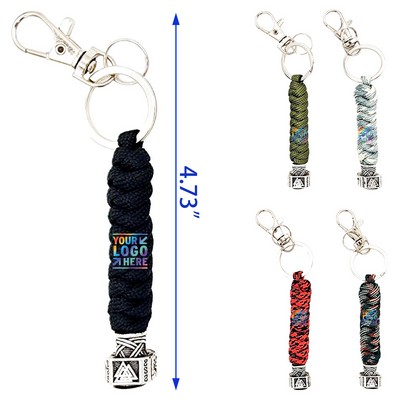 Paracord Keychain with Keyring and Clip