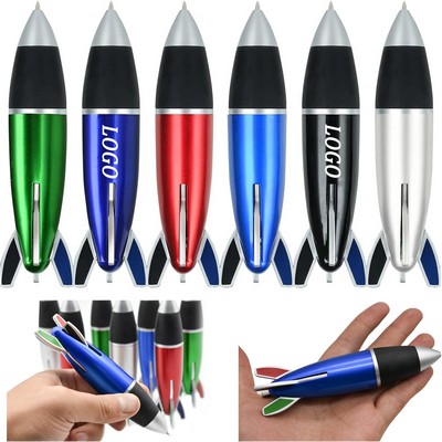 4 in 1 Multicolor Fat Rocket Shape Pen