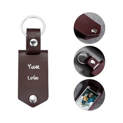 Genuine Leather Mini Multifunctional Keychain Photo Album