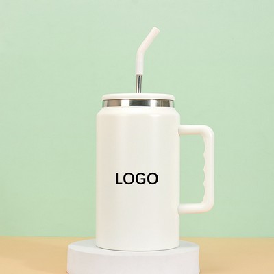 50Oz Stainless Steel Insulation Mug W/ Straw