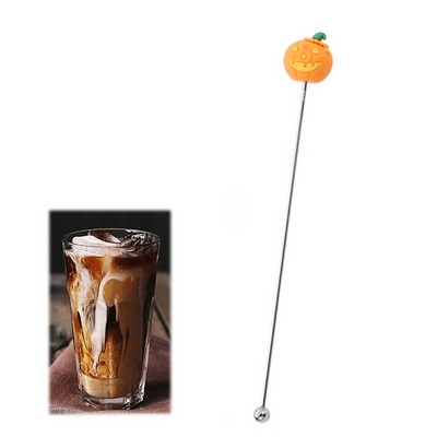 7.68 L Stainless Steel Pumpkin Head Top Beverage Stirrers Coffee Stick