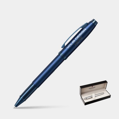 SHEAFFER® 100 9371 Satin Blue Trim Executive Rollerball Pen w/ Gift Box