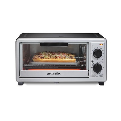 Proctor Silex 4 Slice Toaster Oven Broiler 1100 Watts Black And Silver Finish