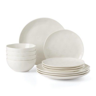 Lenox Bay Colors 12Pc Dinnerware Set White Glaze