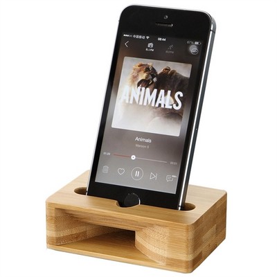 Bamboo Phone Stand with Amplifier