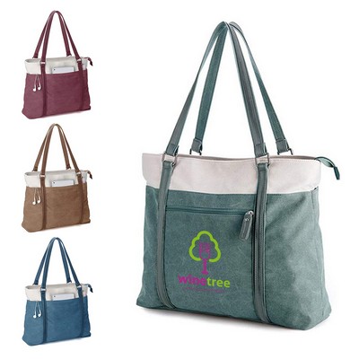 Lightweight Splice Canvas Handbag