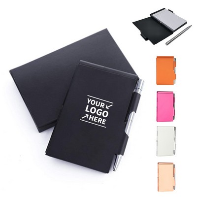 Mini Aluminum Alloy Notepad W/ Pen