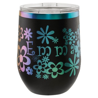 PC 12 oz. Black/Prism ION-Plated Stemless Wine Tumbler