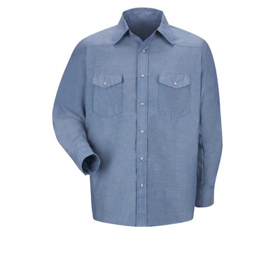 Red Kap Shirts - Men's Long Sleeve Deluxe Western Style Shirt