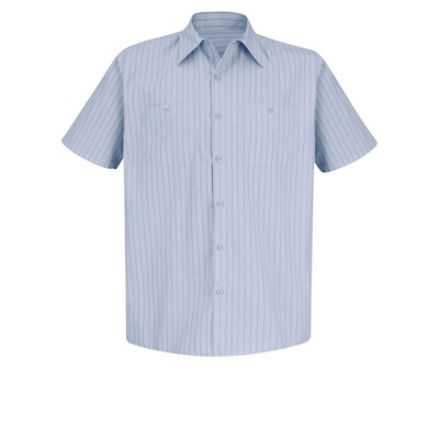 Red Kap Shirts - Men's Short Sleeve Striped Work Shirt