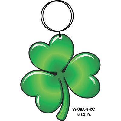 Shamrock Key Chain w/Clear Mirrored Back (8 Square Inch)