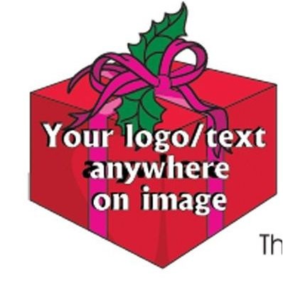 Christmas Gift Box Promotional Ornament w/ Black Back