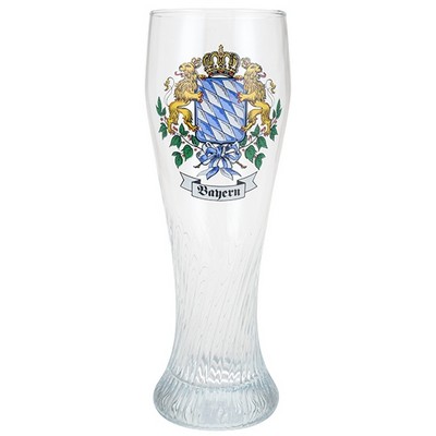 Bavarian Flag & Lion Pilsner Glass