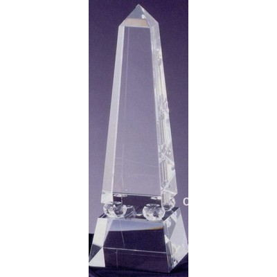 Magic Optical Crystal Obelisk Award on Four Point Risers