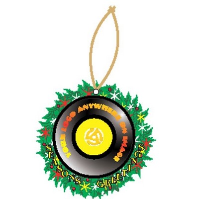 Rpm Record Promotional Wreath Ornament w/ Black Back (10 Square Inch)