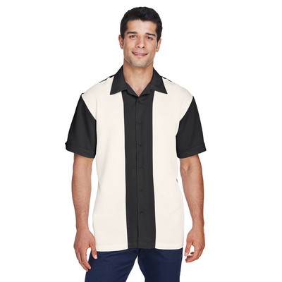 Harriton Men's Two-Tone Camp Shirt