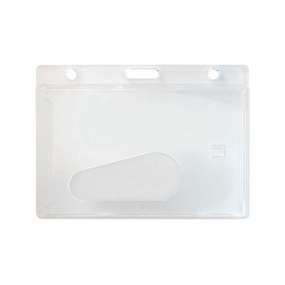 3.65" W x 2.73" H - Horizontal Rigid Frosted Card Holder (Blank)