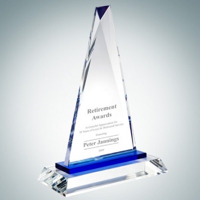 Blue Paramount Optical Crystal Award Plaque