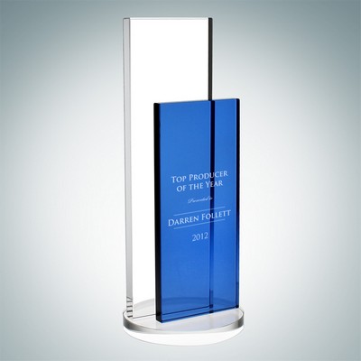 Blue Endeavor Optical Crystal Award (Large)