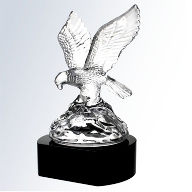 Soaring Molten Glass Eagle Award w/ Black Crystal Base