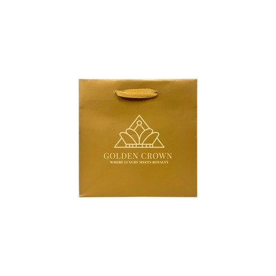 Matte Gold Dust Traditional Shape Paper Euro Tote (6.5"x3.5"x6.5")