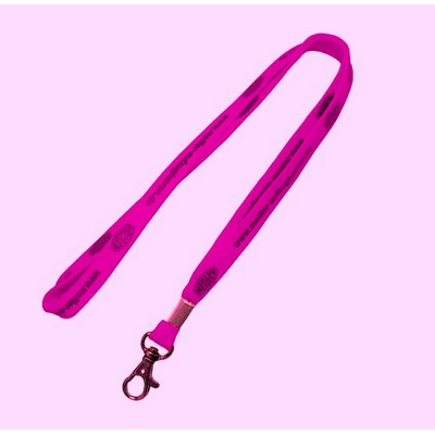 1/2" Hot Pink Tubular Lanyard (12 Mil)