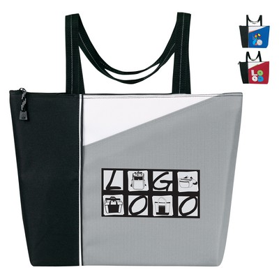 "Slant" All Purpose Zippered Tote Bag