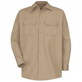 Red Kap™ Men's Long Sleeve Deluxe Heavyweight Cotton Shirt - Khaki Tan