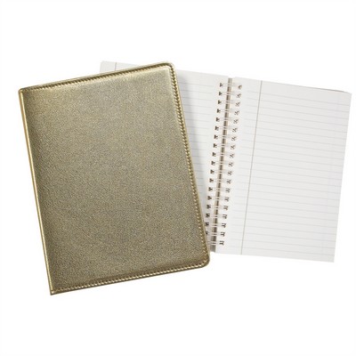 Refillable Spiral Notebook W/ Goatskin Leather Cover (7"x9 1/4")