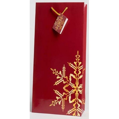 The Holiday Wine Bottle Gift Bag (Snowflake Red 2 Bottles)