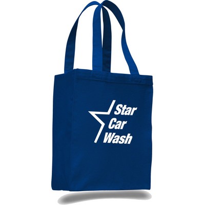 Royal Canvas Shopping Tote with Gusset--1-Color Imprint