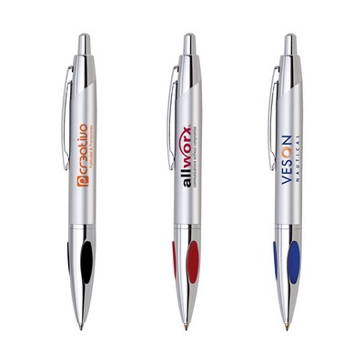 Felix Ballpoint Click Action Pen w/Silver Barrel