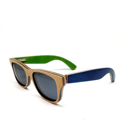 Recycled Sycamore Skateboard Sunglasses - Handmade in USA