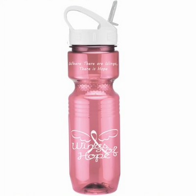 26 Oz Translucent Jogger Bottle w/ Sport Sip Lid & Straw