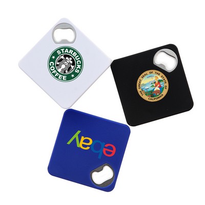 ValuePlus Square Coaster and Bottle Opener (Blue)