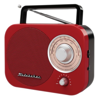 Studebaker Portable AM/FM Radio (Red)