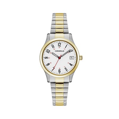 Caravelle Ladies Two Tone Bracelet Watch (Silver & Gold)