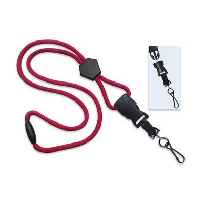 1/4" Blank Detachable Lanyard w/Diamond Slide & Swivel Hook (Red)