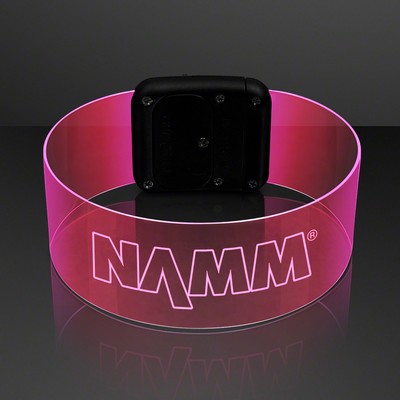 Laser Engraved - Cosmic Pink LED Neon Bracelets - Domestic Print